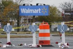 Graves of shooting victims outside of Walmart parking lot